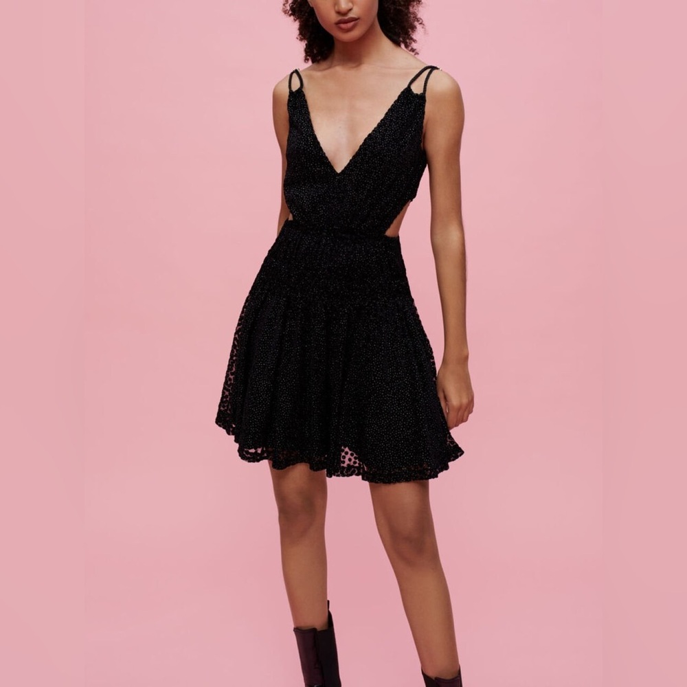 Maje Velvet Feather Dress NWOT